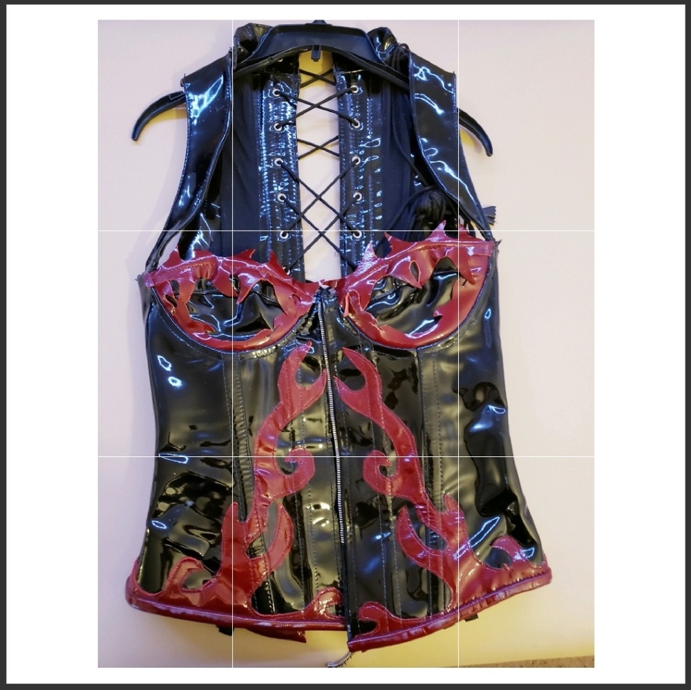 Heavy steel boned PVC corset